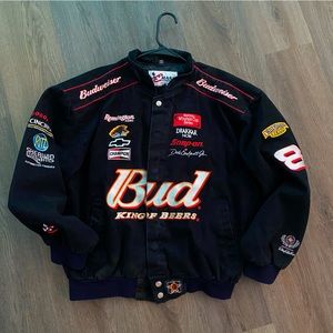 NASCAR Chase Authentics Dale Earnhardt Jr Bud King Of Beers Racing Jacket Sz L